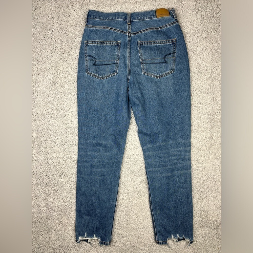 American Eagle Jeans Womens 6 Mom Jean Stretch Casual Classic Distressed Holes - Picture 6 of 6